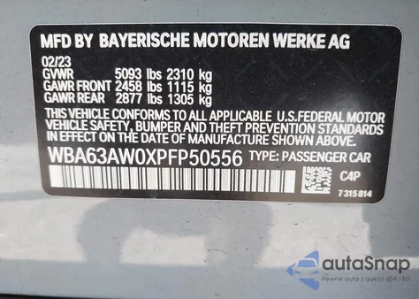 2023 BMW M440I Gran Coupe из США, поврежденный, VIN WBA63AW0XPFP50556